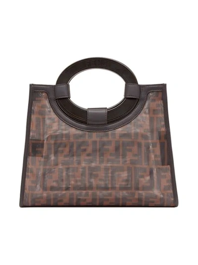 Shop Fendi Small Runaway Shopper Tote In Brown