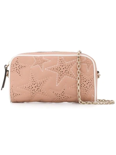 Shop Red Valentino Perforated Stars Crossbody Bag In Neutrals