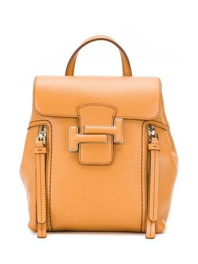 Shop Tod's Classic Foldover Backpack - Neutrals