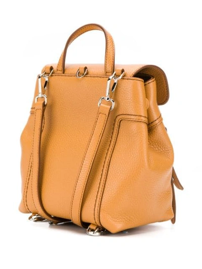 Shop Tod's Classic Foldover Backpack - Neutrals