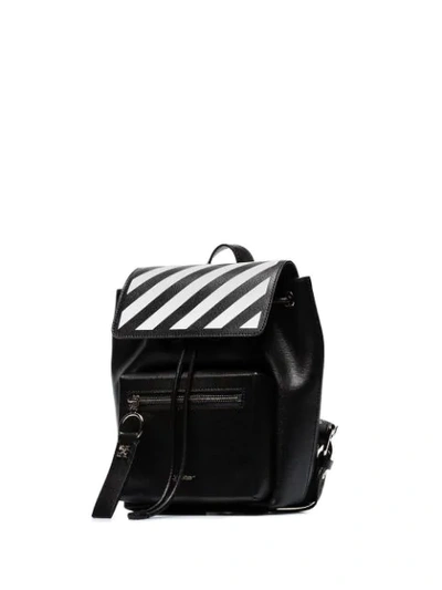 Shop Off-white Black Zip-pocket Mini Leather Backpack