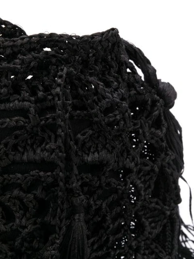 Shop Alanui Crochet Bag In Black