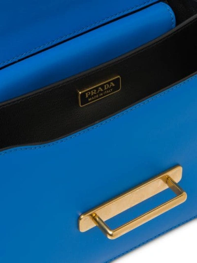 Shop Prada Cahier Leather Shoulder Bag In Blue