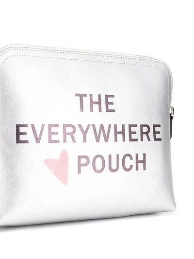 Shop Dkny The Everywhere Pouch In Silver