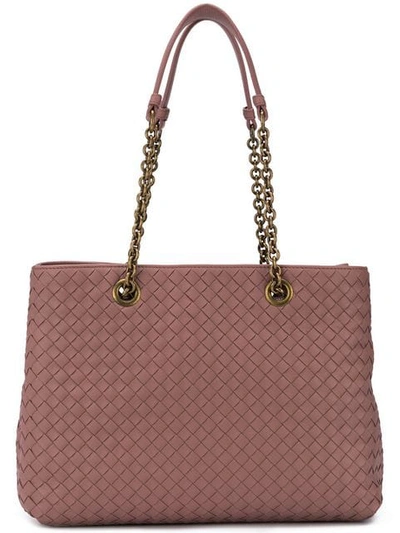 Shop Bottega Veneta Intrecciato Tote In Pink