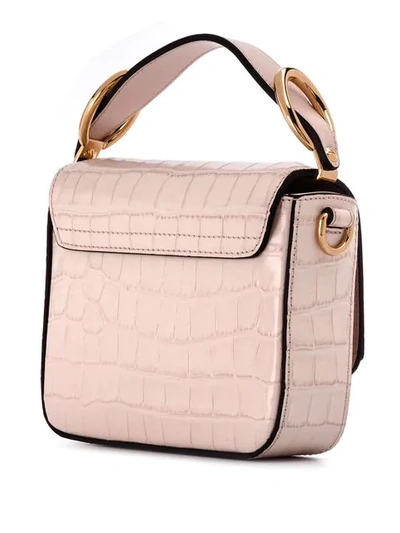 Shop Chloé Mini C Crocodile Embossed Crossbody Bag In 6j5 Cement Pink