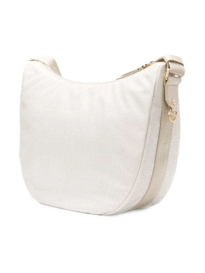 Shop Borbonese Luna Shoulder Bag In Neutrals