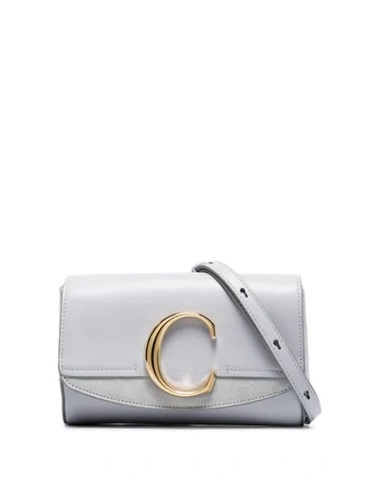 Shop Chloé C-embellished Belt Bag In Grey