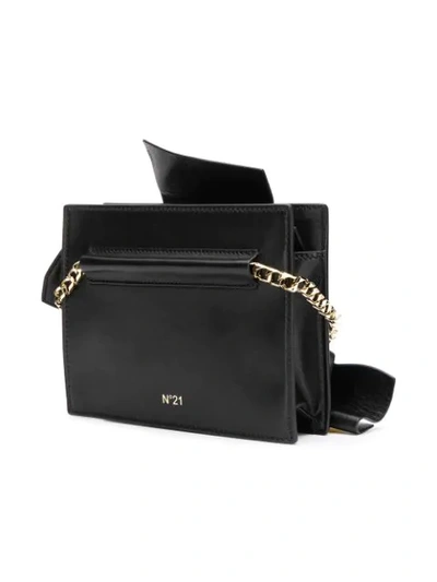 Shop N°21 Leather Bow Belt Bag In Black