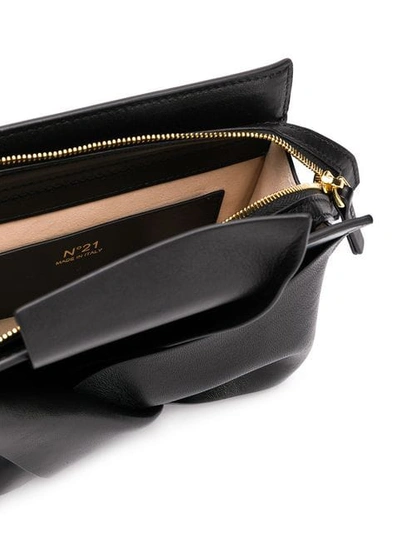 Shop N°21 Leather Bow Belt Bag In Black