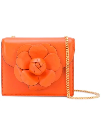 Shop Oscar De La Renta Mini Tro Crossbody In Orange