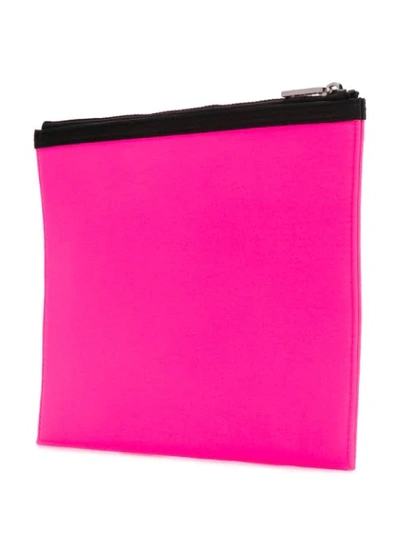 Shop Kenzo Logo Printed Clutch Bag In Pink