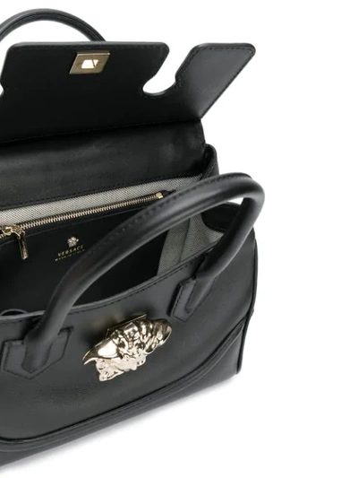 Shop Versace Small Empire Palazzo Tote Bag In Black