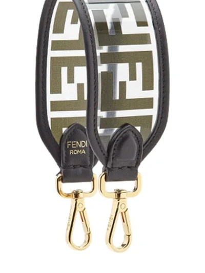 Shop Fendi Mini Strap You Bag Strap In F0kur-black+soft Gold