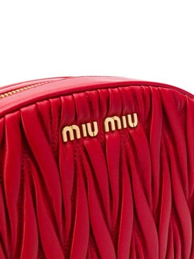 Shop Miu Miu Matelassé Crossbody Bag - Red