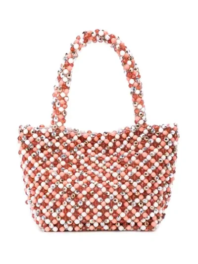 Shop Loeffler Randall Beaded Tote Bag In Pink