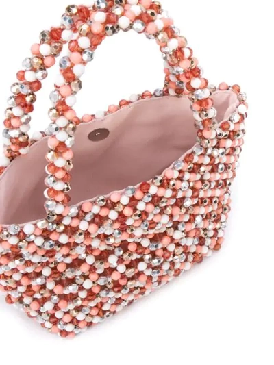 Shop Loeffler Randall Beaded Tote Bag In Pink