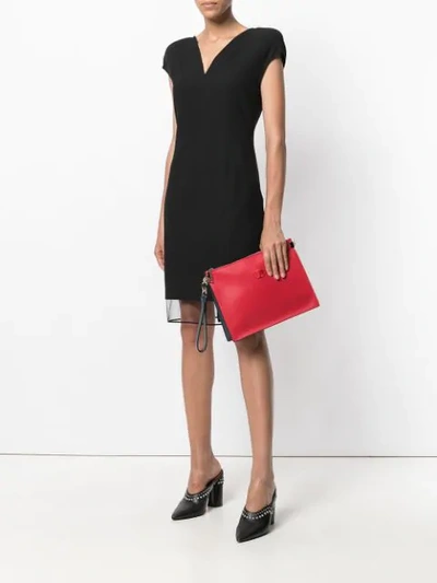 Shop Versace Medusa Head Clutch Bag - Black