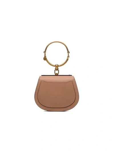 Shop Chloé Beige Nile Mini Leather Bracelet Bag In Neutrals