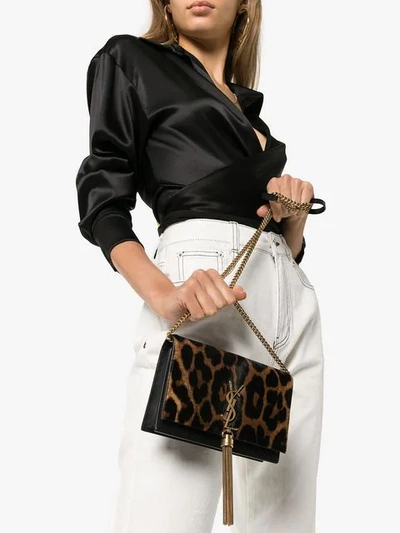 Shop Saint Laurent Kate Tassel Shoulder Bag In Brown