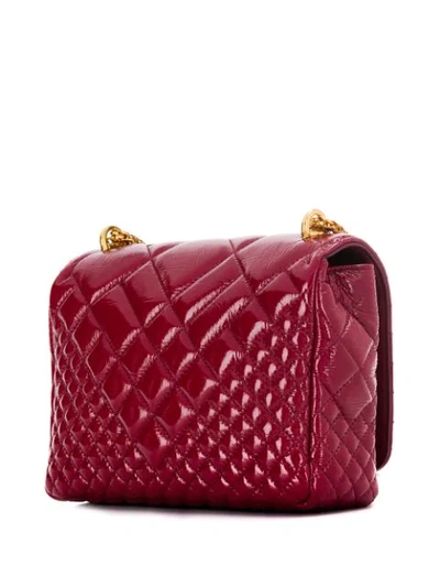 Shop Versace Medusa Foldover Shoulder Bag In Red