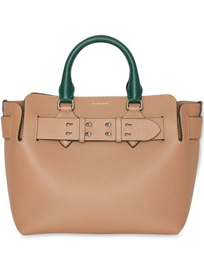 Shop Burberry The Small Tri-tone Leather Belt Bag In Brown