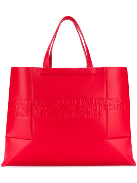 calvin klein red tote bag
