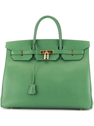 Pre-owned Hermes  Birkin 40 Bag In Green