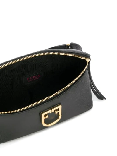 Shop Furla Logo Plaque Belt Bag - Black