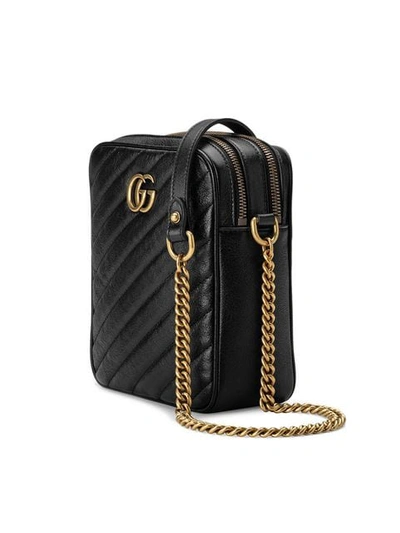 Shop Gucci 'gg Marmont' Schultertasche In 1000 Black