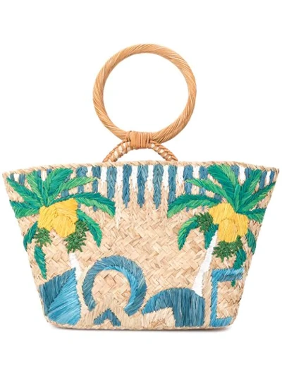 Shop Aranaz Raffia Palm Tote In Neutrals