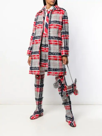 Shop Thom Browne Oversized Tartan Hector Clutch In Red