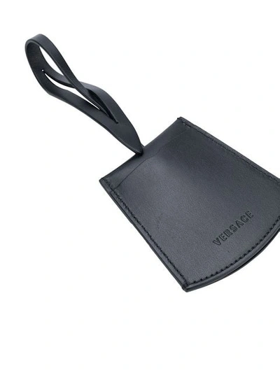 Shop Versace V Travel Tag In Black