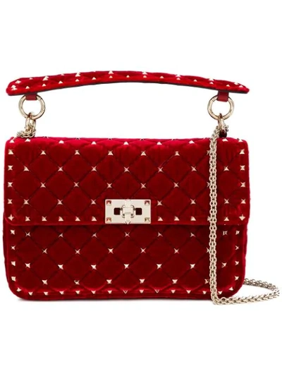Shop Valentino Rockstuds Shoulder Bag - Red