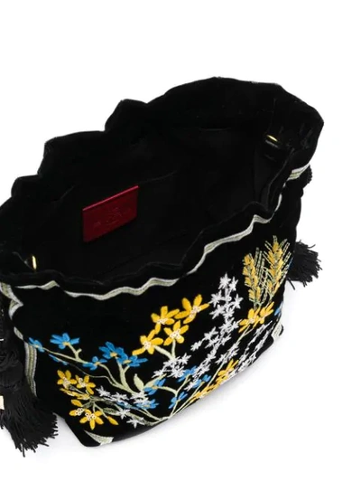 Shop Etro Floral Embroidered Tote Bag In Black