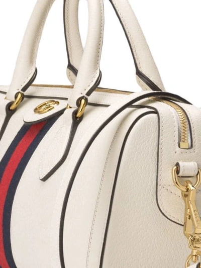 Shop Gucci Ophidia Medium Top Handle Bag In White
