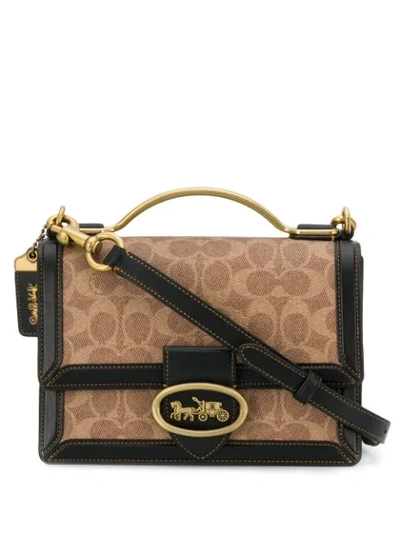 Shop Coach Riley Top Handle 22 Bag In Brown