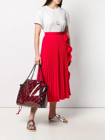 Shop Stella Mccartney Falabella Monogram Tote In Red