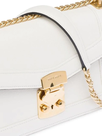 Shop Miu Miu Miu Confidential Shoulder Bag In White