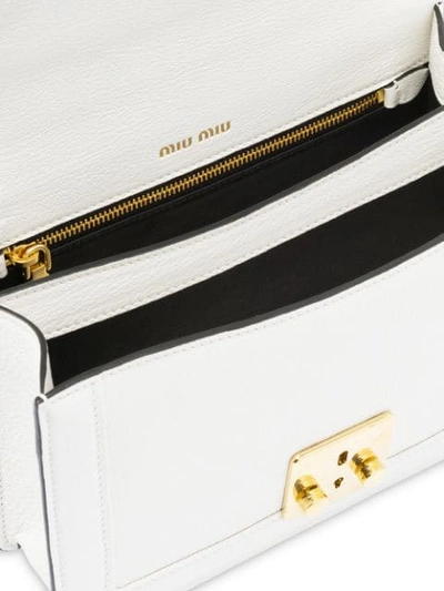 Shop Miu Miu Miu Confidential Shoulder Bag In White