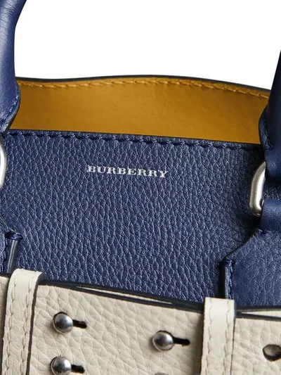 Shop Burberry The Small Leather Belt Bag In Blue