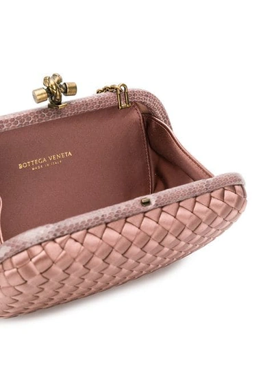 Shop Bottega Veneta Intrecciato Weave Clutch Bag In Pink