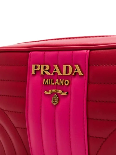 Shop Prada Diagramme Small Shoulder Bag In Red