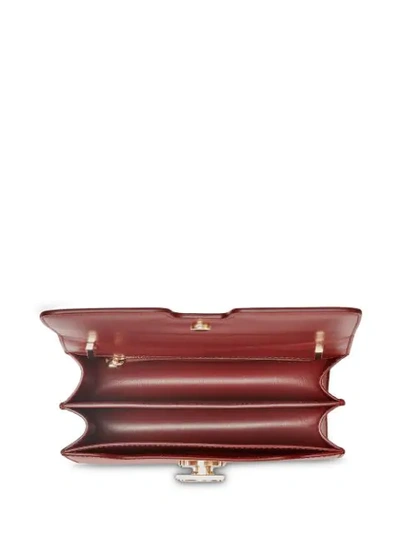 Shop Burberry Small Leather Tb Bag In Red