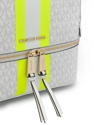 Shop Michael Michael Kors Bold Stripe Backpack In White