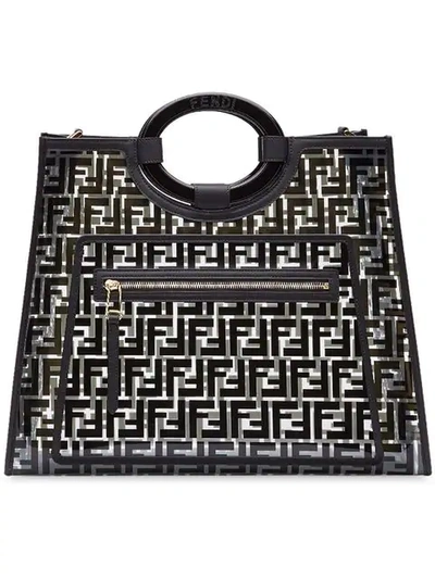 Shop Fendi Runaway Shopper Bag In Black