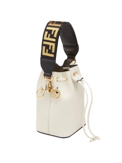 Shop Fendi Mini Strap You Chainmail-embellished Bag Strap In Black