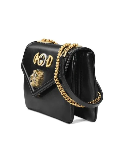 Shop Gucci Black Medium Rajah Shoulder Bag