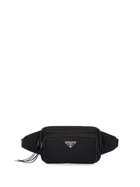 prada logo plaque belt bag