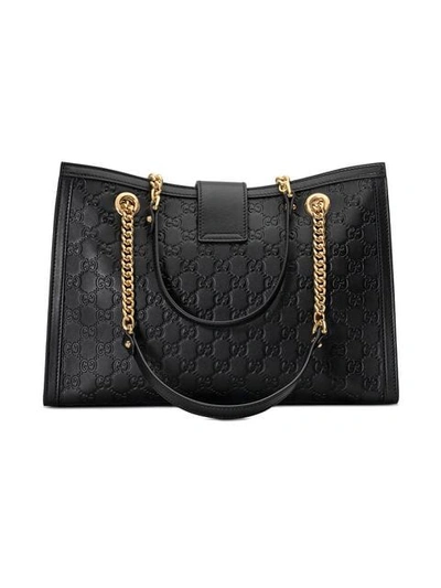 Shop Gucci Padlock  Signature Medium Shoulder Bag In Black